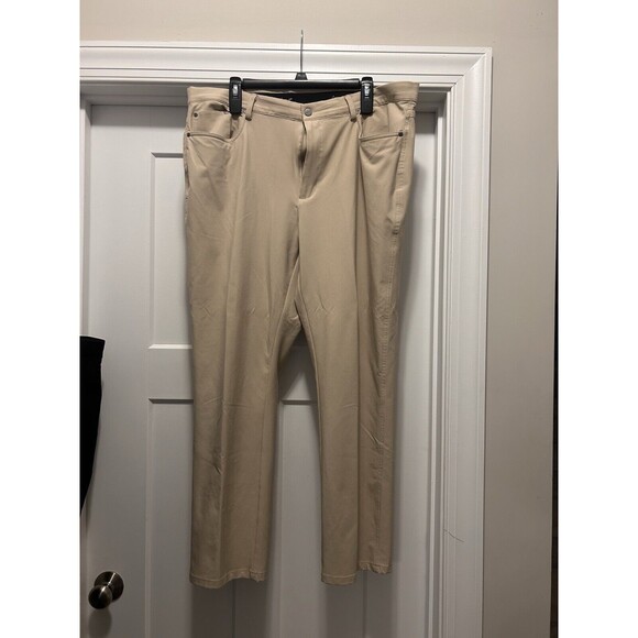 Greg Norman Men's Polyester Ultimate 5-Pocket Golf Pants Khaki Tan Size 38x29 - Picture 1 of 6
